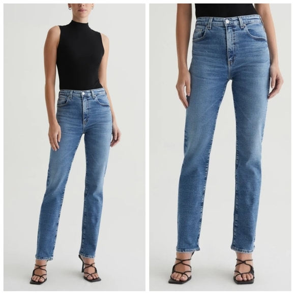 Ag Adriano Goldschmied Denim - AG AG-ED Alexxis High Rise Vintage Straight Jeans Women's 31R $225 Retro Fading
